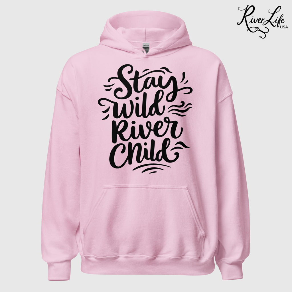 Stay Wild River Child | Womens Pullover Hoodie-Pink-River Life USA