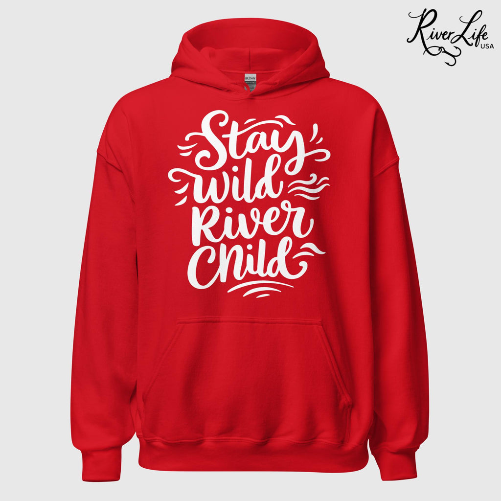 Stay Wild River Child | Womens Pullover Hoodie-Red-River Life USA