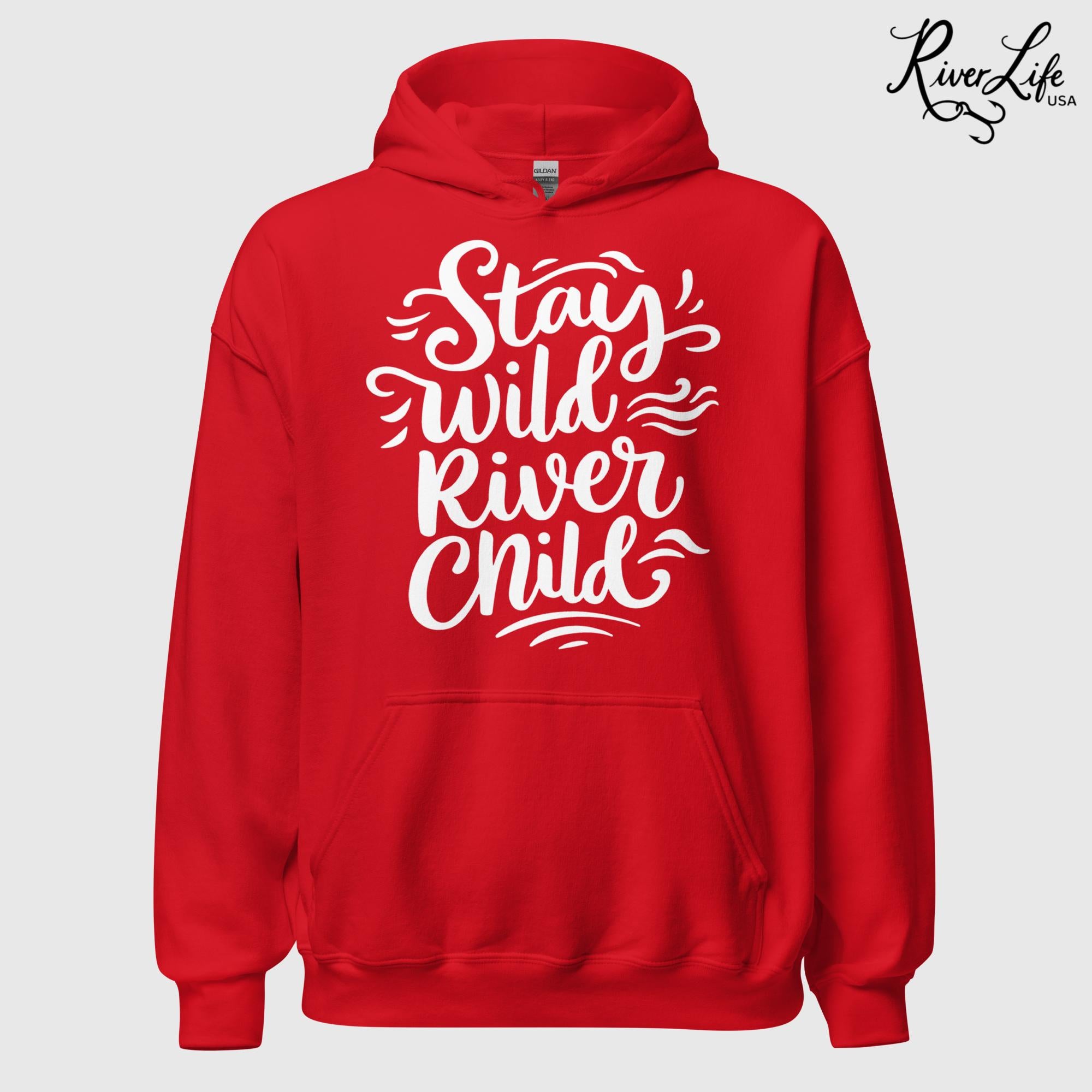 Stay Wild River Child | Womens Pullover Hoodie-Red-River Life USA