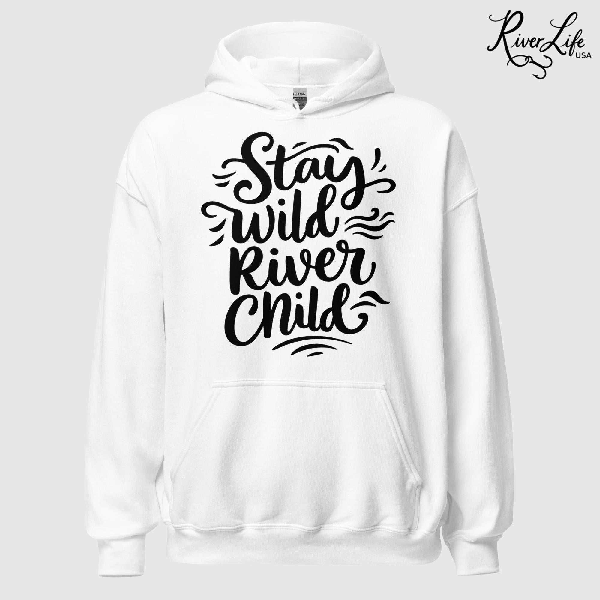 Stay Wild River Child | Womens Pullover Hoodie-White-River Life USA