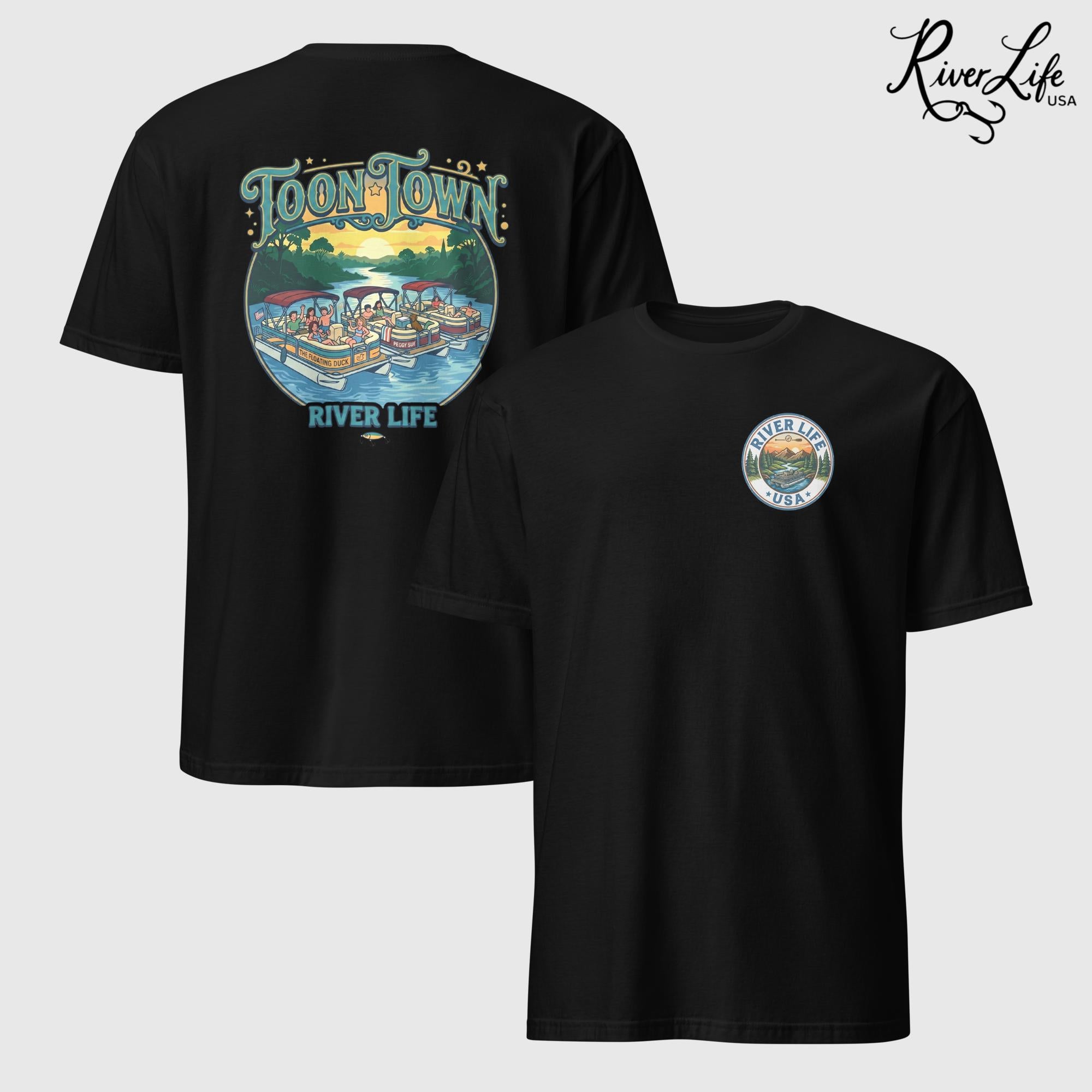 Toon Town | Short-Sleeve Unisex T-Shirt-Black-River Life USA