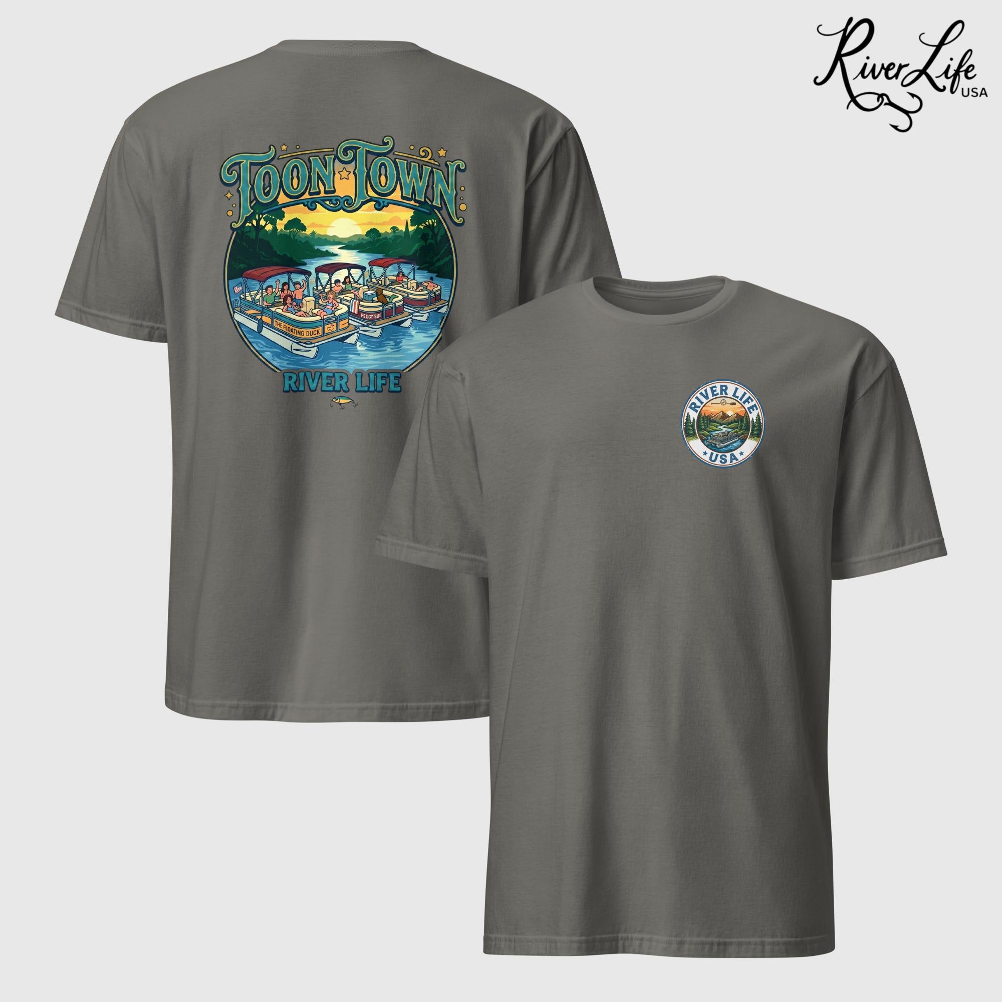 Toon Town | Short-Sleeve Unisex T-Shirt-Charcoal-River Life USA