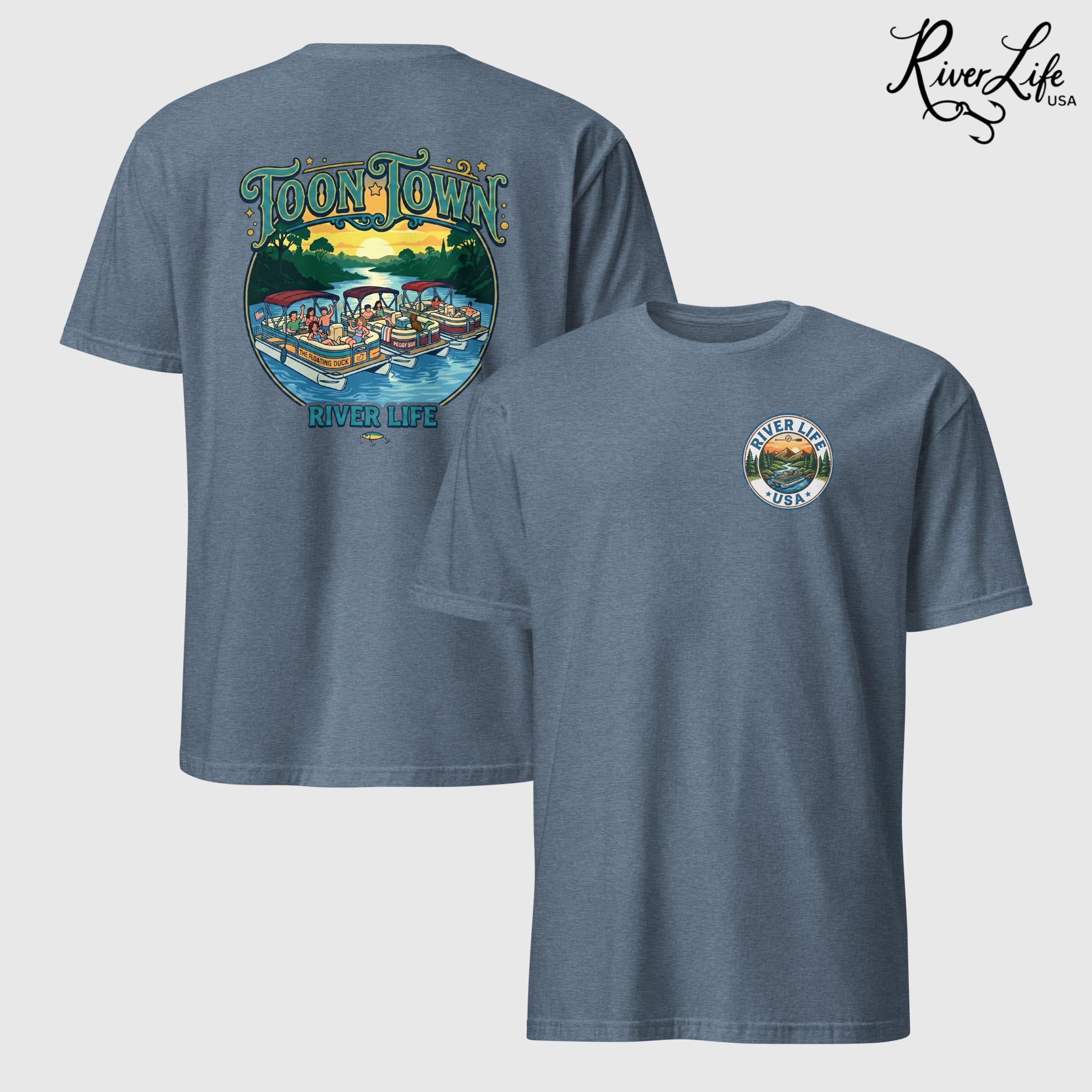 Toon Town | Short-Sleeve Unisex T-Shirt-Heather Indigo-River Life USA