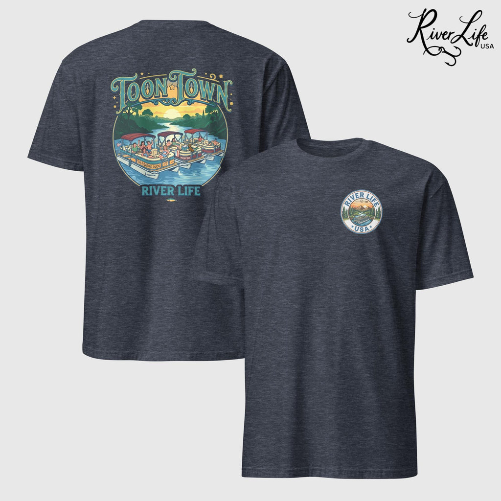 Toon Town | Short-Sleeve Unisex T-Shirt-Heather Navy-River Life USA