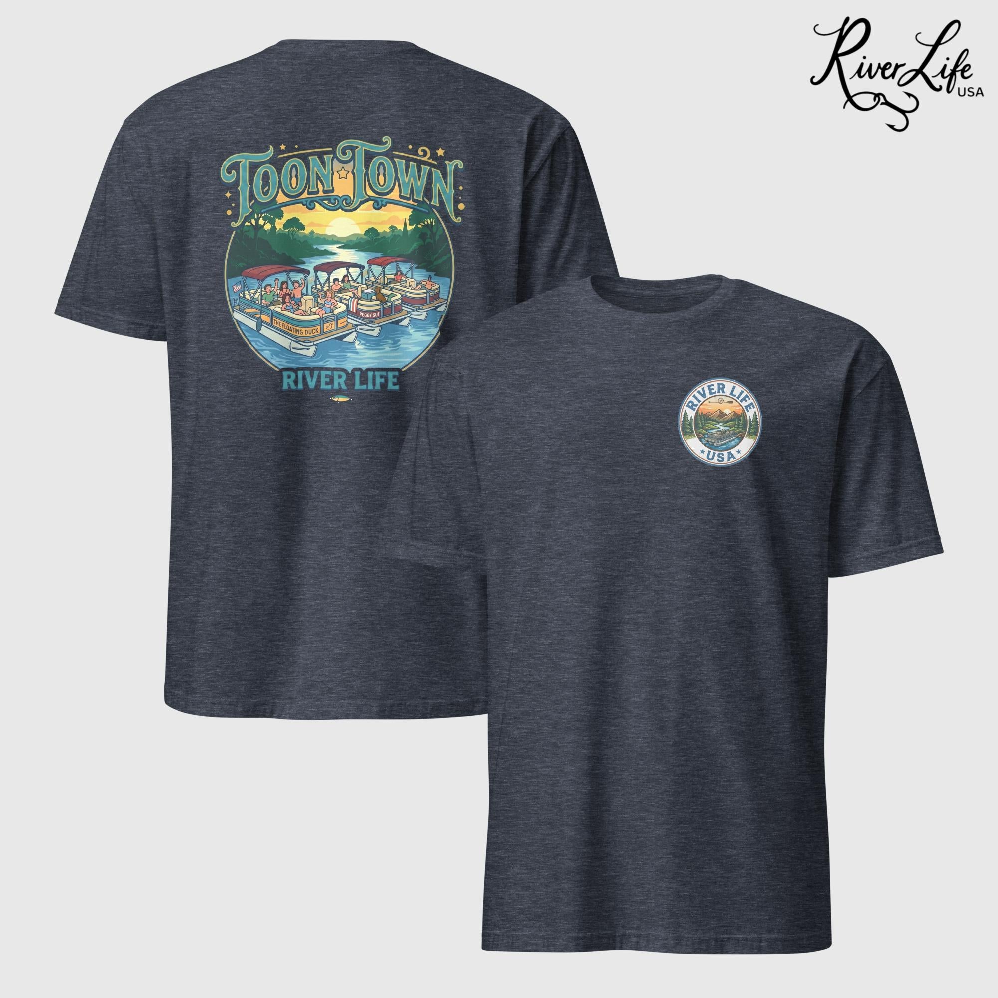 Toon Town | Short-Sleeve Unisex T-Shirt-Heather Navy-River Life USA