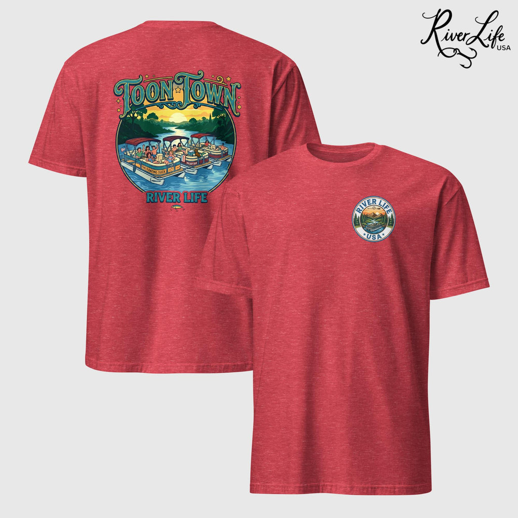 Toon Town | Short-Sleeve Unisex T-Shirt-Heather Red-River Life USA