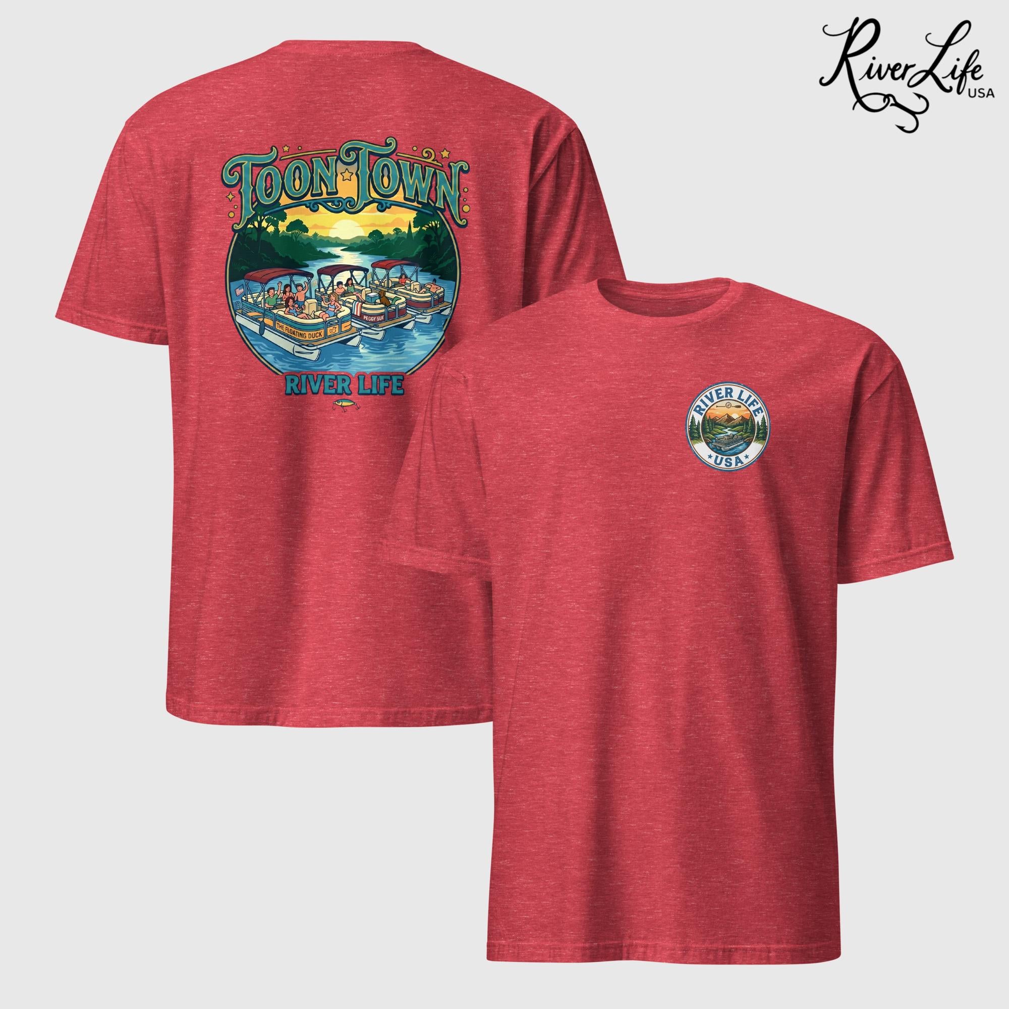 Toon Town | Short-Sleeve Unisex T-Shirt-Heather Red-River Life USA