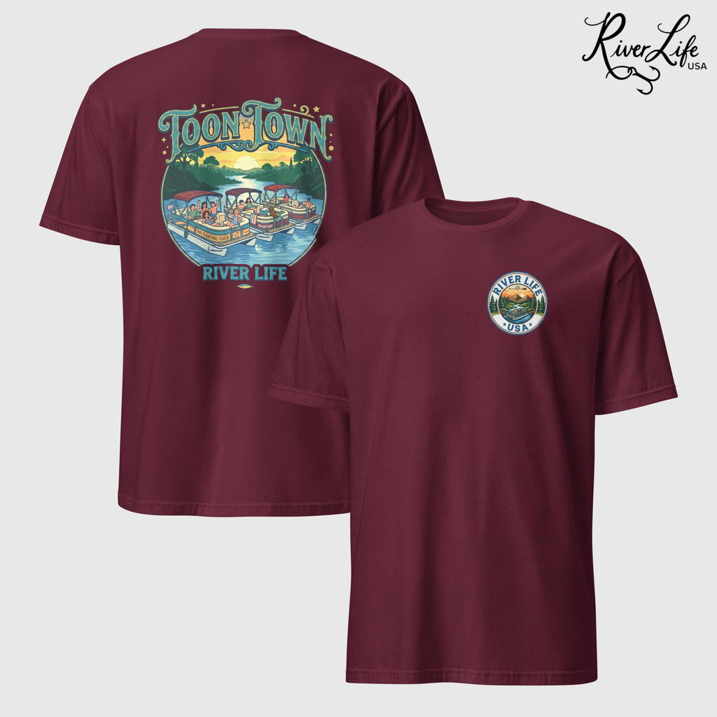 Toon Town | Short-Sleeve Unisex T-Shirt-Maroon-River Life USA