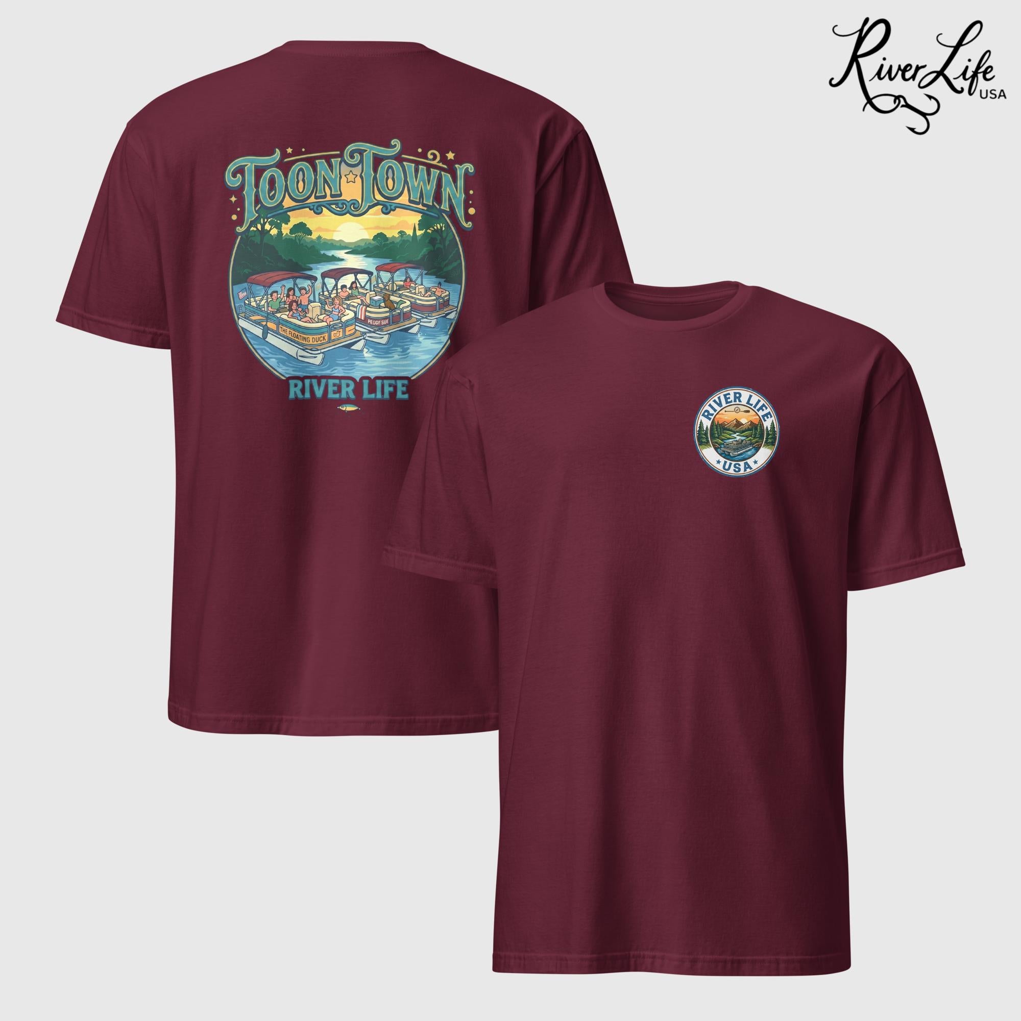 Toon Town | Short-Sleeve Unisex T-Shirt-Maroon-River Life USA