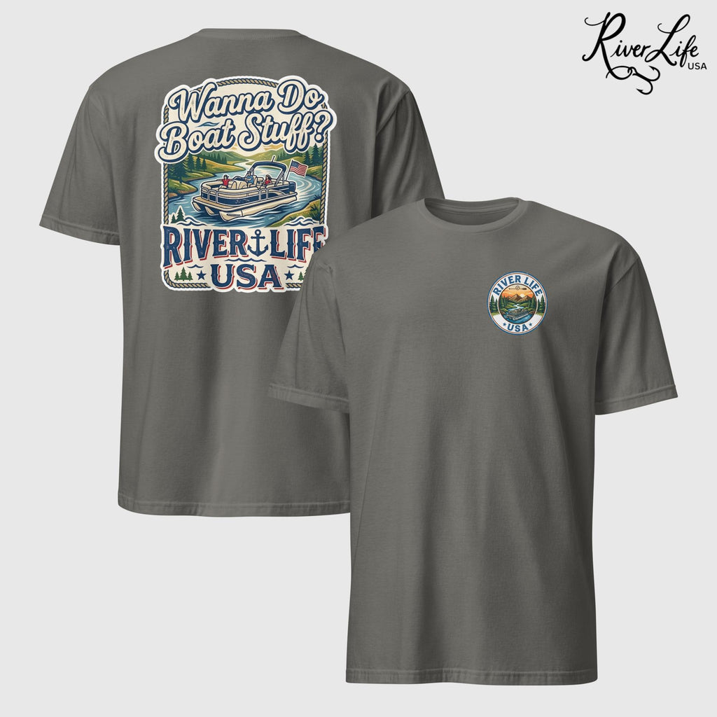 Wanna Do Boat Stuff? | Short-Sleeve Unisex T-Shirt-Charcoal-River Life USA