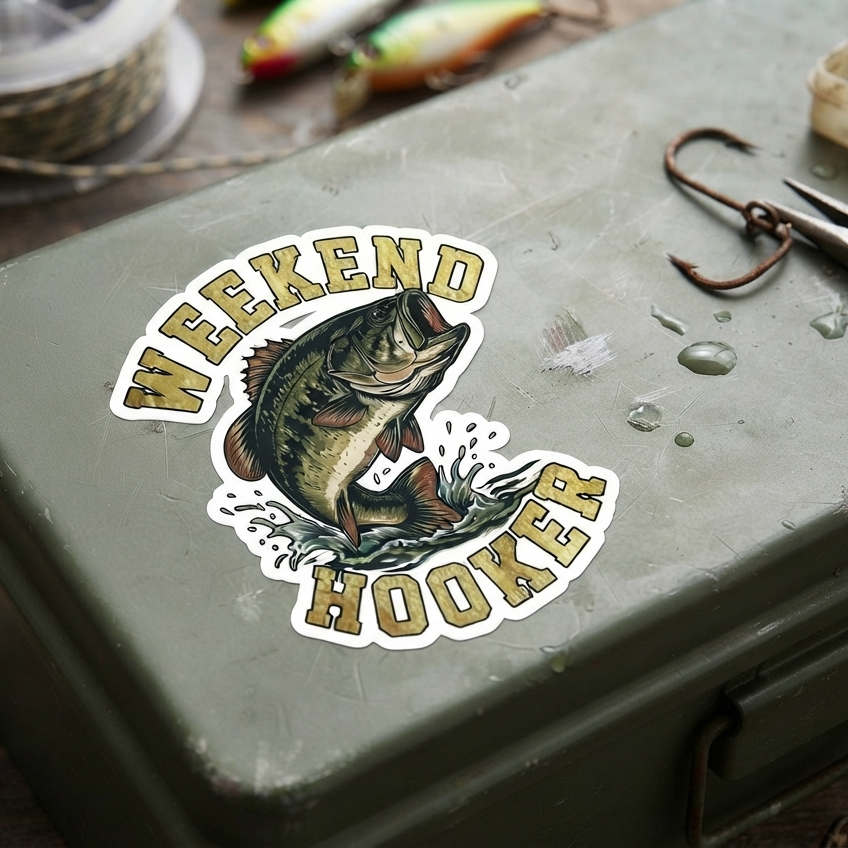 Weekend Hooker | Kiss-cut Vinyl Decals-3″×4″-River Life USA