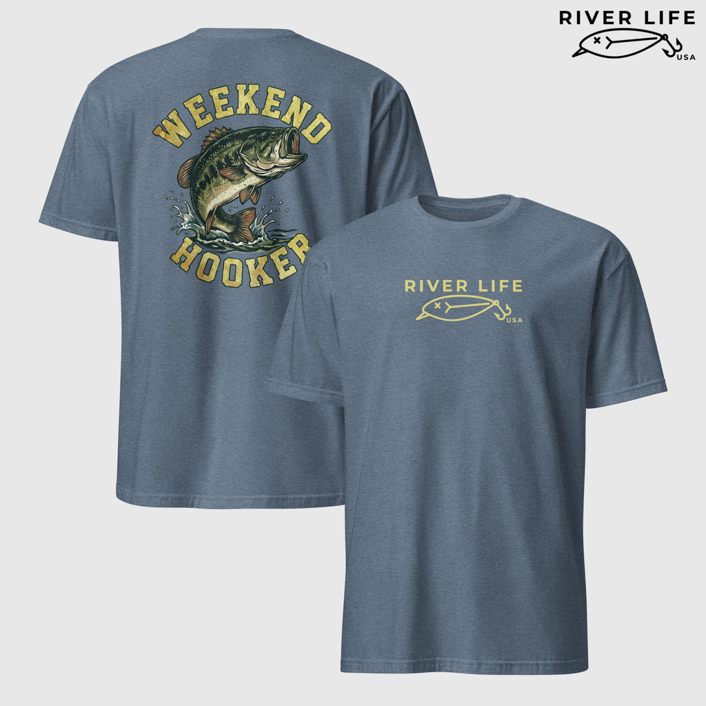 Weekend Hooker | Short-Sleeve Unisex T-Shirt-Heather Indigo-River Life USA