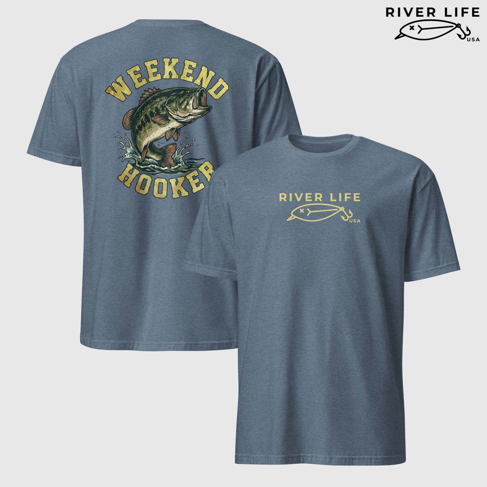 Weekend Hooker | Short-Sleeve Unisex T-Shirt-Heather Indigo-River Life USA