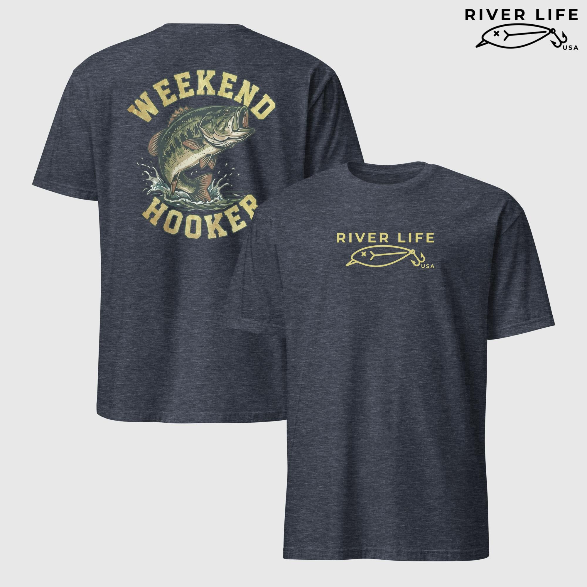 Weekend Hooker | Short-Sleeve Unisex T-Shirt-Heather Navy-River Life USA