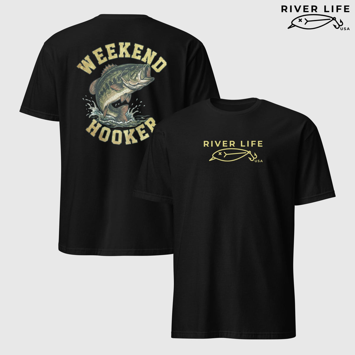 Weekend Hooker | Short-Sleeve Unisex T-Shirt (Market)-Black-River Life USA