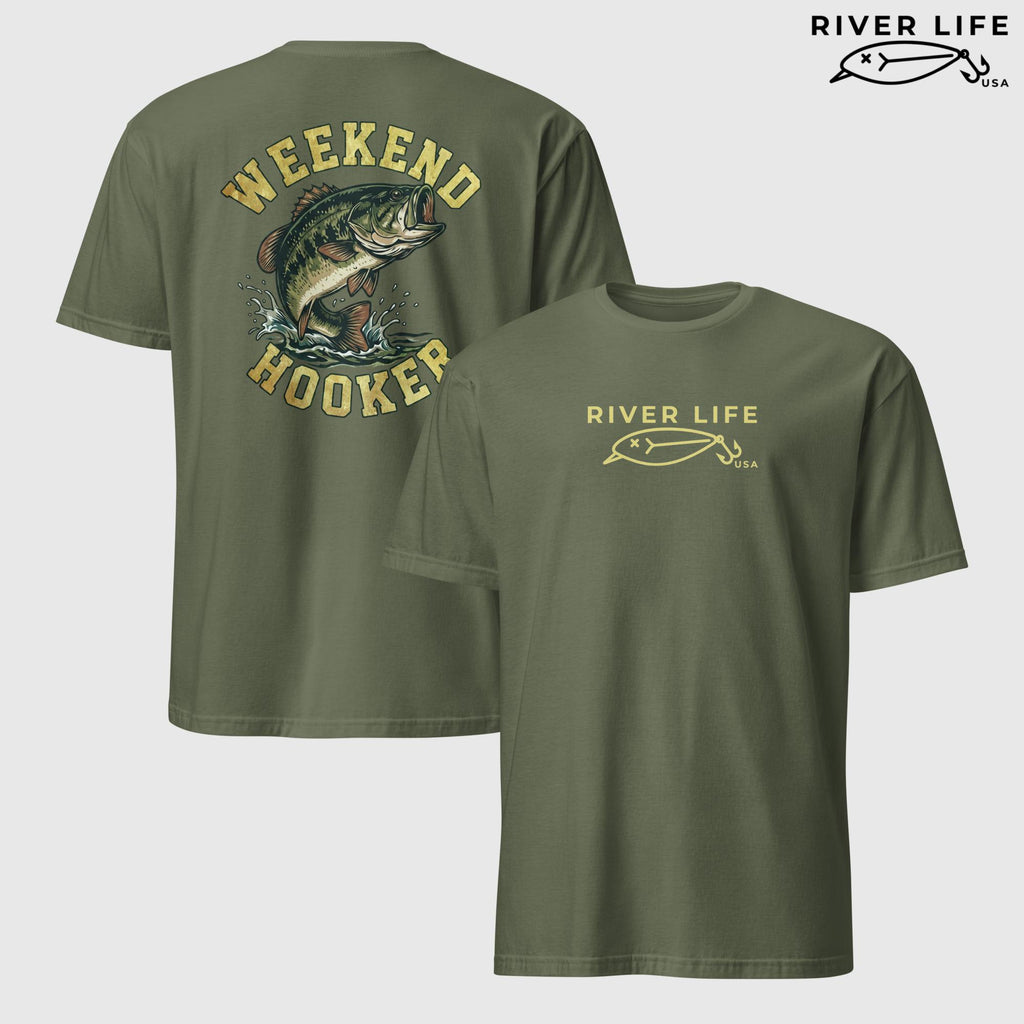 Weekend Hooker | Short-Sleeve Unisex T-Shirt-Military Green-River Life USA
