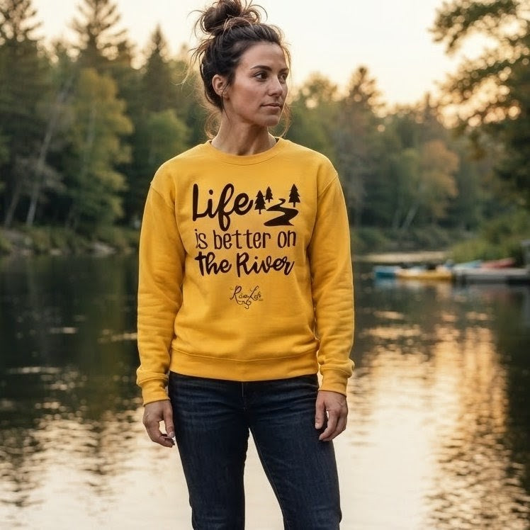 Life is Better on the River | Women's Crew Neck Sweatshirt